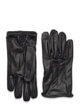 Leather Gloves Accessories Gloves Finger Gloves Black Lindbergh