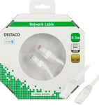 Deltaco U/UTP Cat6 patchkabel, LSZH, 0,5m, vit