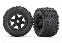 Traxxas E-Revo 2.0 Black Wheels and Talon EXT Tyres(2) (17mm Hex) TRX8672