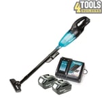 Makita DCL180 18V LXT Cordless Black Vacuum Cleaner + 2 x6Ah Batteries & Charger