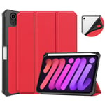 Apple iPad Mini 8.3" 2021 (6th Gen) Pen Holder Case Red