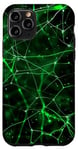 Coque pour iPhone 11 Pro Cosmic Green Synapse sur dos noir