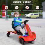 6V gokart elektrisk driftbil för barn elektrisk gokart med 2-vägs justerbar stol röd