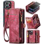 CaseMe Multi-slot Plånboksfodral iPhone 15 Pro Max Röd