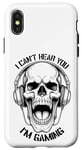 iPhone X/XS I Can't Hear You I'm Gaming Funny Gamer Skull Headphones Case