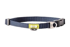 BUILT PET NightSafe Reflective Adjustable Dog Collar, Helps you See Animals in the Dark, High Visibility Evening & Winter Dog Walking Safety Collar with Light Reflecting Trim, Medium, 35 – 51cm, Blue