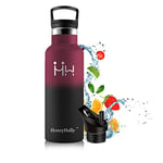 HoneyHolly Vacuum Insulated Stainless Steel Drinking Bottle, 500 ml, BPA-Free Water Bottle, Leak-Proof Thermos Flask, Thermos Flask, Suitable for Children, Small, School, Sports, Bicycle
