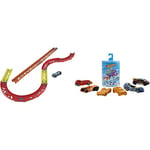 Hot Wheels Track Builder Pack Assorted Curve Parts Connecting Sets & Color Reveal 1:64 Scale Vehicles with Surprise Reveal & Repeat Color-Change; Gift for Kids 3 Years Old & Up - GYP13
