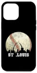 Coque pour iPhone 15 Plus St Louis Skyline City Vintage Baseball Love Throwback