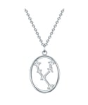 Tresor 1934 Womens Necklace with pendant sterling silver zirconia white - Size 40cm