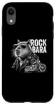 Coque pour iPhone XR Moto Rodent Rock Homme Capybara