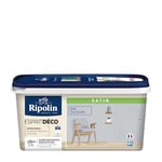 RIPOLIN - Peinture Intérieure Multi-Supports – Murs, Boiseries & Radiateurs – Ultra-Couvrante – Lessivable – Application Facile – Ecolabel - Satin - 2,5L - Gris Telescope