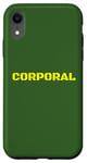 Coque pour iPhone XR Caporal militaire officier des forces armées imprimé au dos