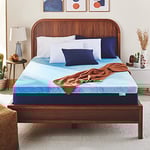 Sleep Innovations Surmatelas en mousse à mémoire de forme infusée de gel rafraîchissant de 7,6 cm, taille double, confort frais, soutien moyen, bleu