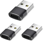 Hoppac Adaptateur USB C Femelle vers USB Mâle, Charge Rapide et Transfert des Données, Adaptateur pour iPhone 12/13, Paquet de 3