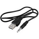 USB A 2.0 - 3,5 minijack, 1m, svart