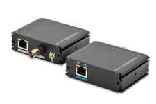 Fast Ethernet PoE+ VDSL Extender over CAT / Coxial Set, up to 500m, 802.3at, Coax/RJ45