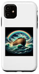 Coque pour iPhone 11 Arche en bois de Noé sur les eaux avec un arc-en-ciel