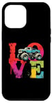 iPhone 14 Plus Love Monster Truck - Vintage Colorful Off Roader Truck Lover Case