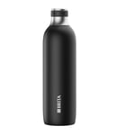 Brita Stainless Steel Bottle Black for SodaTRIO Water Carbonator [0.65 L] - Insulated & Double-Walled Premium Stainless Steel Bottle with Stylish Silicone Ring on the Cap for Non-Slip Handling, Small