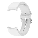 SYSTEM-S Bracelet flexible en silicone 22 mm pour montre connectée Samsung Galaxy Watch 4 Blanc