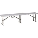 Maxxgarden - Banc Pliante 183x28x43 cm - Table de Jardin - Banc Table Camping Pliante - Table Jardin Exterieur - Table Pliable - Blanc