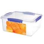 Sistema KLIP IT Food Storage Container | 5 L | Airtight & Stackable Food Container with Clip-Close Lid | Clear with Blue Clips
