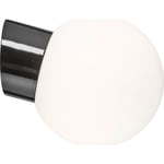 Vägglampa Classic Glob svart, 180 matt opalglas LED 8W 3000K