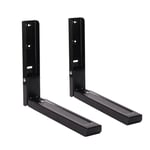 Shoze 2X Universal White Microwave Wall Mounting Holder Brackets With Extendable Arms Microwave Wall Bracket Black