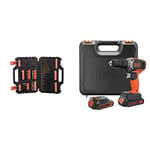 BLACK + DECKER Mixed Drilling and Screwdriving Set A7200-XJ & BLACK+DECKER BCD003C2K-QW 18V 21.000 ipm Hammer Drill with 2 Lithium Batteries 1.3Ah and Case