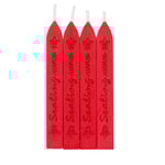 Lackstänger julröd 4-pack, lackstång till sigillvax / sigillack. Längd 9 cm