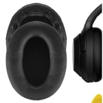 Geekria QuickFit Protein Leather Replacement Ear Pads for Sony WH1000XM3 Headphones Ear Cushions, Headset Earpads, Ear Cups Repair Parts (Black)