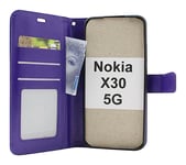 Crazy Horse Wallet Nokia X30 5G (Lila)