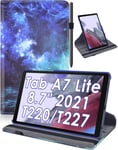 Housse Pour Samsung Galaxy Tab A7 Lite 8.7"" 2021 (Sm-T220/T225) Coque Protection Avec 360¿¿ Rotatif Ultra Fin ¿¿Tui Cuir Book Cover Case Tablette A7 Lite 8,7 Pouces