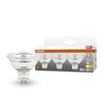 OSRAM Niedervolt-Led Reflector Lamps Mr16 with Retrofit Socket, Led Alternative to Niedervolthalogen Lamps, 6.5 W, 12 V, 2700 K, 621 Lm, Lifespan 15000 H, Guarantee: 3 Years, 3-Pack