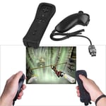 Manette Remote Contrôleur Nunchuck Télécommande Set Pour Nintendo Wii Jeux Noir