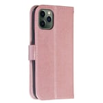 Scratch Resistant Genuine Leather Case Zipper Horizontal Flip Leather Case With Holder and Card Slots, for IPhone 11 Pro Max (Color : Rose Gold)