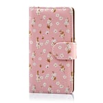 32nd Floral Series - Design PU Leather Book Wallet Case Cover for Sony Xperia X Compact, Designer Flower Pattern Wallet Style Flip Case With Card Slots - Peach Blossom