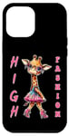Coque pour iPhone 13 Pro Max Haute couture drôle girafe pun haut couture glamour modèle