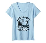 Womens Life's Short Throw Hard Disc Golf Frisbee Golfer Golfing V-Neck T-Shirt