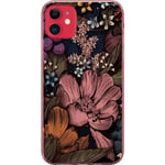 Apple iPhone 11 Transparent Mobilskal Tecknade blommor