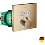 Hansgrohe - Façade pour mitigeur thermostatique encastré ShowerSelect avec 2 fonctions bronze brossé et corps encastré iBox - bronze brossé