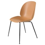 Gubi Beetle Dining Chair Conic Base Uten Trekk Black / Pastel Green Amber Brown Polypropylen, ben i lakkert stål med filtknotter