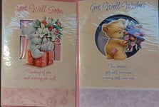 2 Get Well Soon Wishes Thinking Of You Hope You Feel Better Soon Cute Bear Card