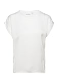 Viellette S/S Satin Top - Noos Tops T-shirts & Tops Short-sleeved White Vila