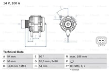 Generator Bosch - Opel - Astra, Insignia, Zafira, Cascada