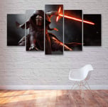 104Tdfc Star Wars Kylo Ren Movie 5 Panel Wall Art Painting Pictures Print On Canvas For Home Modern Decoration Stretched By Wooden Frame Ready To Hang