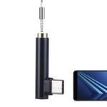 DTJ ADT Type-C Male to 3.5mm Female L-type Stereo Audio Headphone Jack Adapter(Black) (Color : Black)