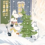 Julkort med kuvert - Mumintrollen och snön (Fraktfritt)