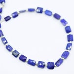 World Wide Gems Beads Gemstone Blue Lapis Luzuli Cut Faceted Rectangle Chiclet Gemstone Loose Craft Beads 4 inch Long 9mm 10mm Code-HIGH-20720